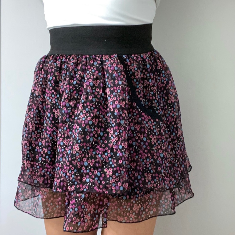 Fire Los Angeles Floral Mini Skirt with Pockets